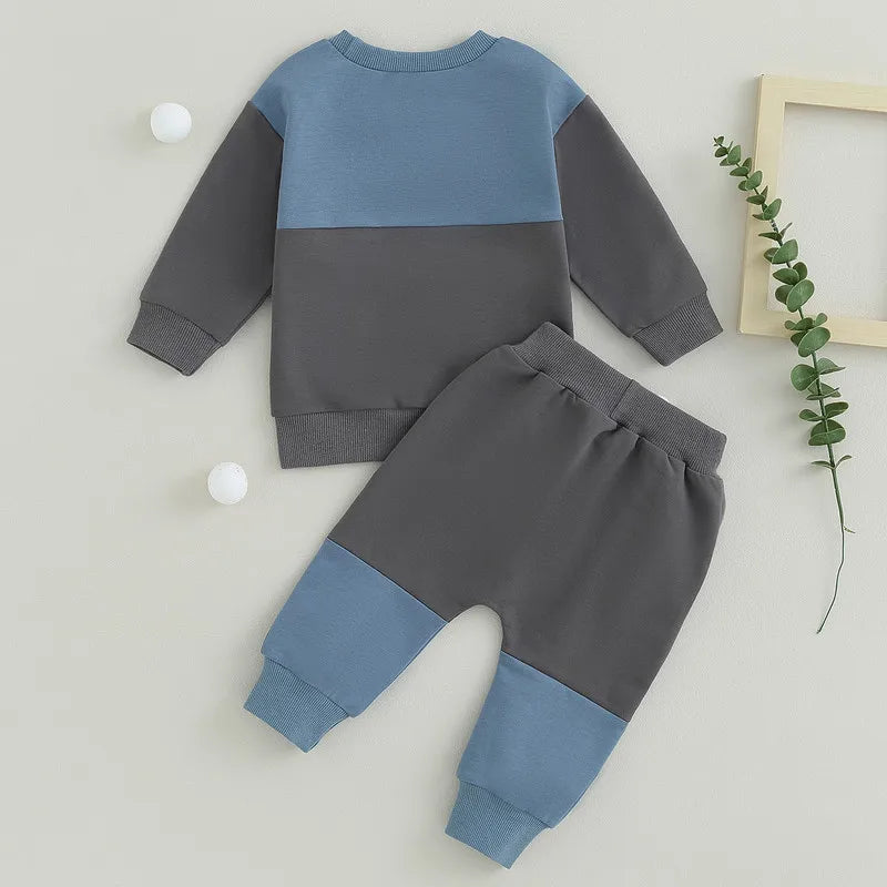 RUEWEY Baby Boy Contrast Color Pant Sets Spring Autumn Clothes Long Sleeve Sweatshirt Tops and Bottom Sets Baby Items Clothing - Shopfly.co.uk
