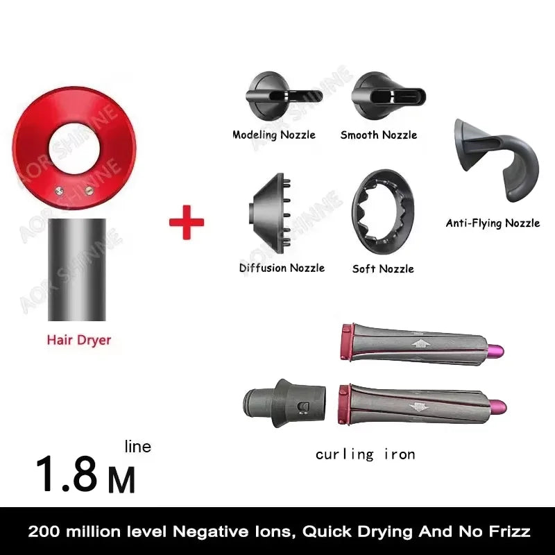 2025 New Professional Leafless Constant Temperature Negative Ion Attachment 5 Powerful Home Travel Portable Electric Hair Dryer - Shopfly.co.uk