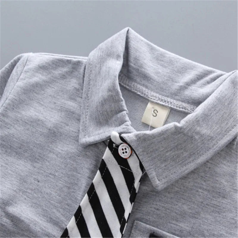 Lawadka Baby Boy Clothes Sets Long Sleeve Tie T-Shirt +Pants 2Pcs Outfits Cotton Sport Suit For Boy Clothes Spring Autumn 6M-3Y - Shopfly.co.uk