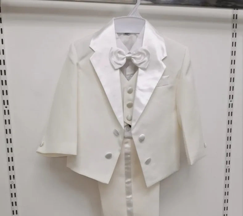 Classic Double Breasted Little Boy Formal Suit/Baby Boy Clothes/Gentleman Bowtie Baby Boys 5-piece Suit Set 3318 - Shopfly.co.uk