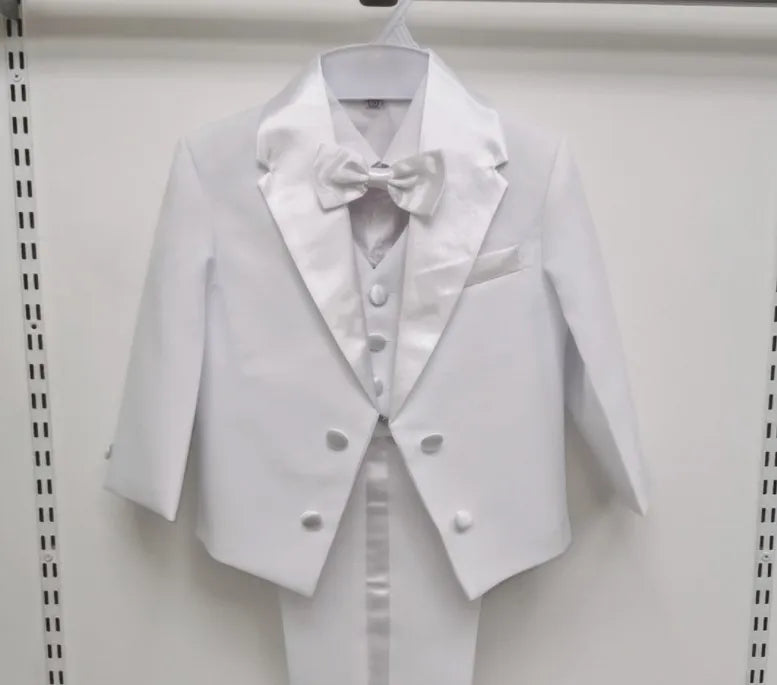 Classic Double Breasted Little Boy Formal Suit/Baby Boy Clothes/Gentleman Bowtie Baby Boys 5-piece Suit Set 3318 - Shopfly.co.uk