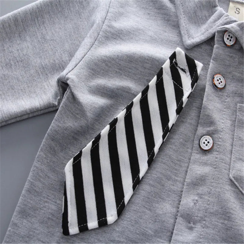 Lawadka Baby Boy Clothes Sets Long Sleeve Tie T-Shirt +Pants 2Pcs Outfits Cotton Sport Suit For Boy Clothes Spring Autumn 6M-3Y - Shopfly.co.uk