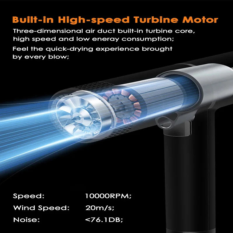 Low noise cold and hot negative ion hair dryer Intelligent temperature adjustable quick drying leafless hair dryer - Shopfly.co.uk