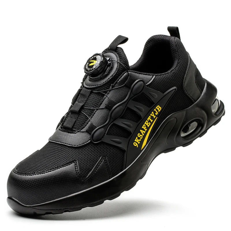 Rotating Button Safety Shoes Men Work Sneakers Indestructible Shoes Puncture-Proof Protective Shoes Work Boots Steel Toe Shoes - Shopfly.co.uk