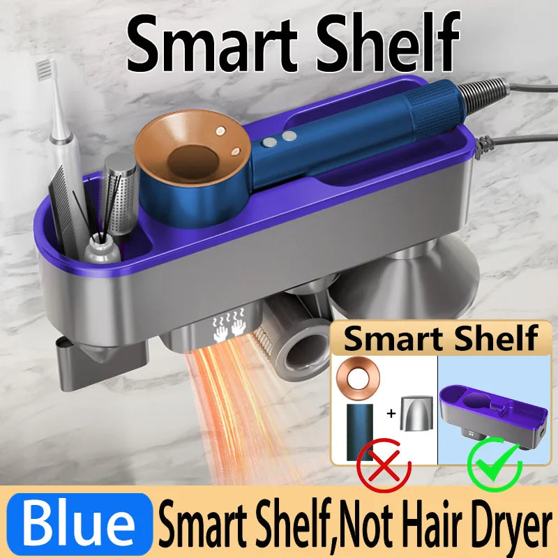 For Dyson Xiaomi Hair Dryer Shelf Wall Mounted Hair Dryer Rack Change Into Automatic Hand Dryer with Storage Box hanger - Shopfly.co.uk