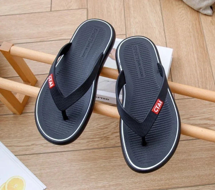 Red Flat Sandals Man Shiatsu Cheap Liquidation Summer Sale Slippers for Men Designer Luxury 2025 Fashion Mascullino Trend Shoes - Shopfly.co.uk