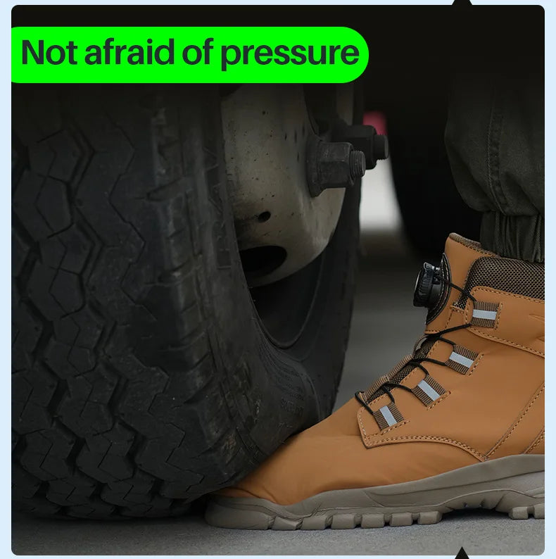 Waterproof Safety Boots Men Indestructible Steel Toe Work Boots Anti-smash Stab-resistant Safety Shoes Biker Botas Para Hombre - Shopfly.co.uk
