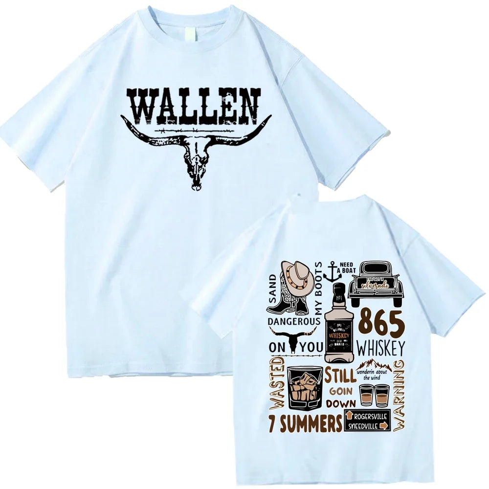 Morgan Wallen Western Country Music T-Shirts Unisex Harajuku O-Neck Short Sleeve Shirts Fans Gift Oversize T-Shirt Men Clothing