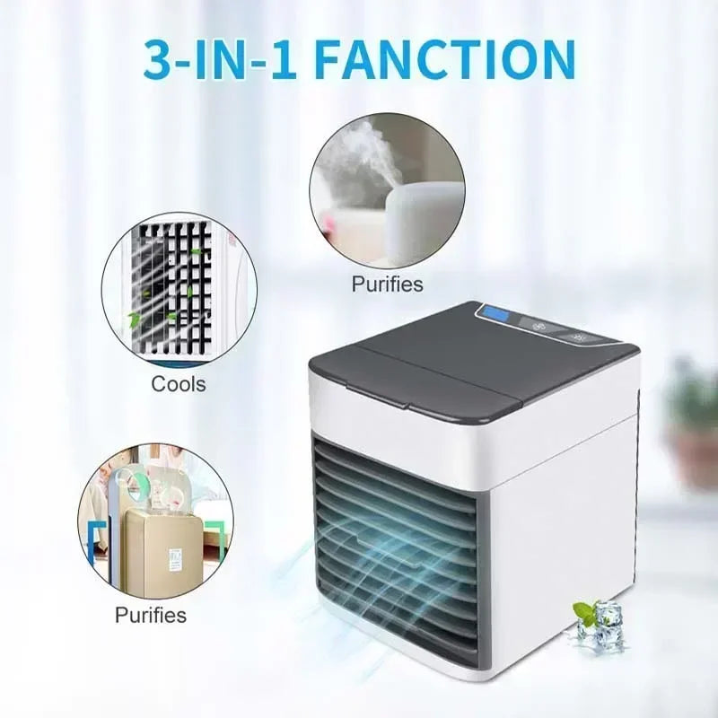 Air conditioning fan, mini air cooler, household cooling, small energy-saving, USB portable, small electric office