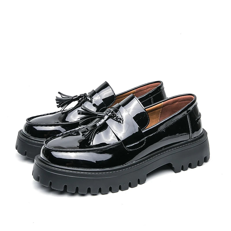 Casual Shoes Mens Comfortable Driving Loafers Light Moccasins Men Fashion Sequins Bling Party Wedding Black Dress Flats Tassel - Shopfly.co.uk