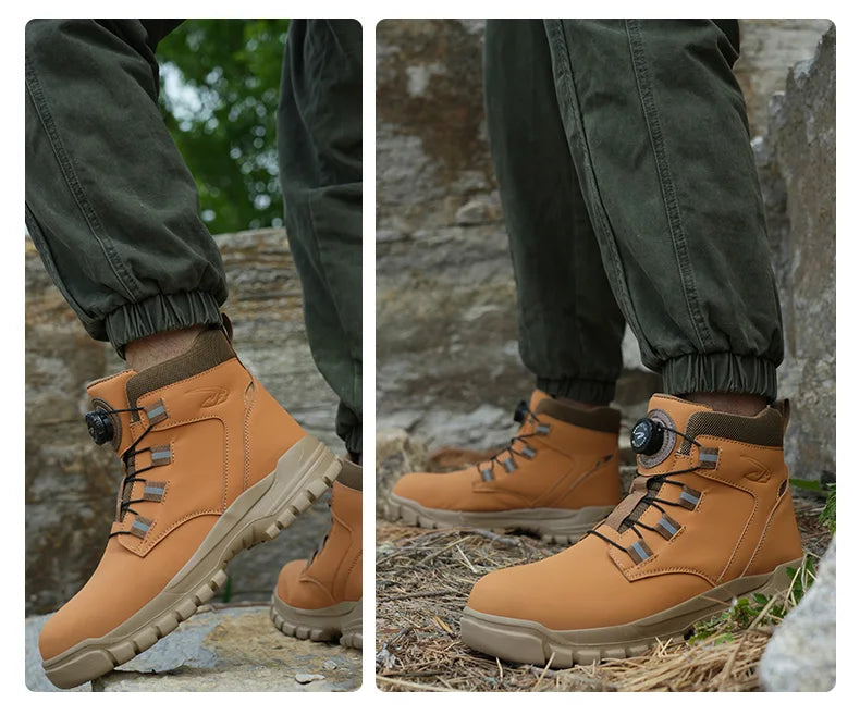 Waterproof Safety Boots Men Indestructible Steel Toe Work Boots Anti-smash Stab-resistant Safety Shoes Biker Botas Para Hombre - Shopfly.co.uk