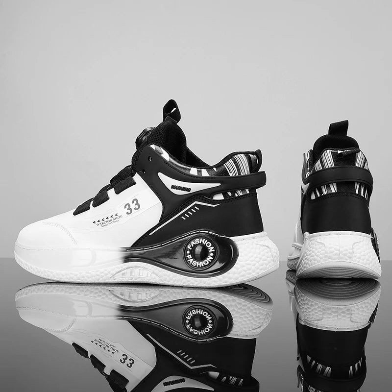 Mens Sneakers with Rotating Buckle Comfy Non Slip Lace up Durable Shoes for Mens Outdoor Activities - Shopfly.co.uk