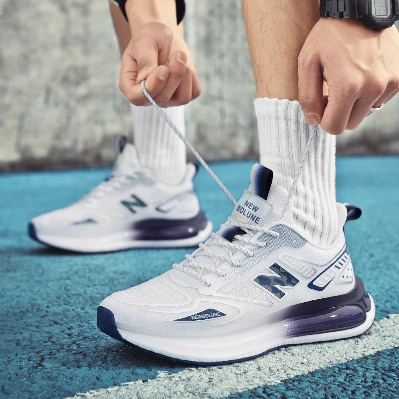 Sports Shoes for Men Mesh Breathable Comfortable Outdoor Sports Trendy Lace-up Sneakers 2025 New Casual Running Shoes for Man - Shopfly.co.uk
