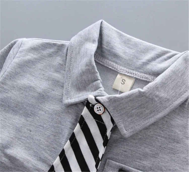 Lawadka Baby Boy Clothes Sets Long Sleeve Tie T-Shirt +Pants 2Pcs Outfits Cotton Sport Suit For Boy Clothes Spring Autumn 6M-3Y - Shopfly.co.uk