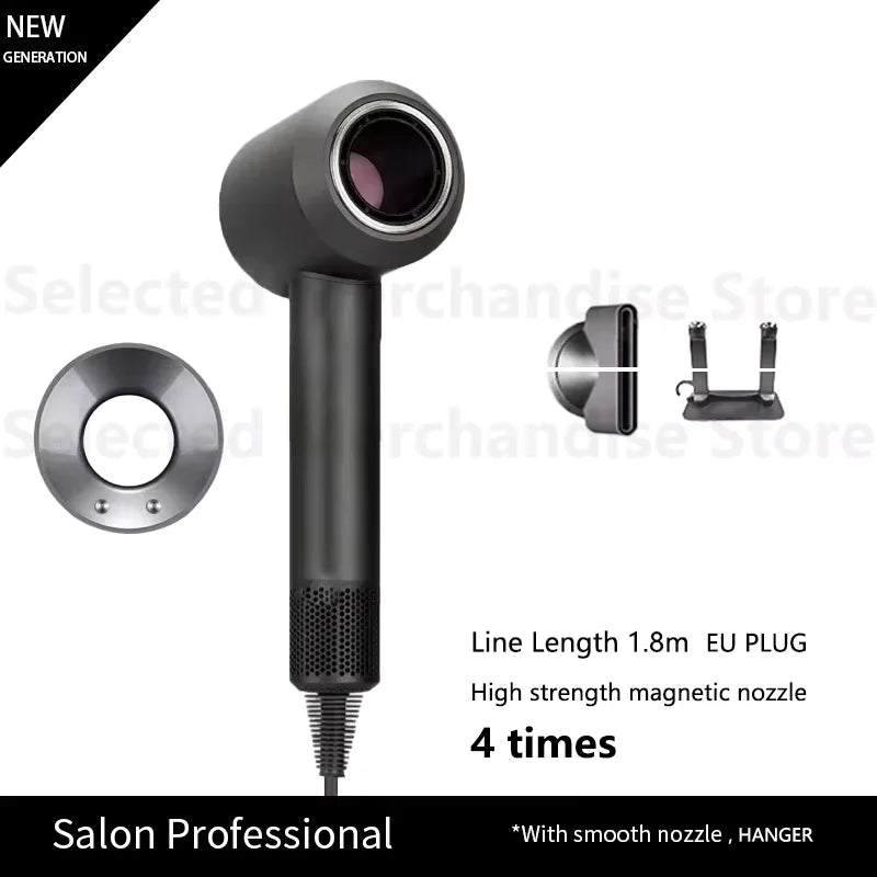2025 New Professional Leafless Constant Temperature Negative Ion Attachment 5 Powerful Home Travel Portable Electric Hair Dryer - Shopfly.co.uk
