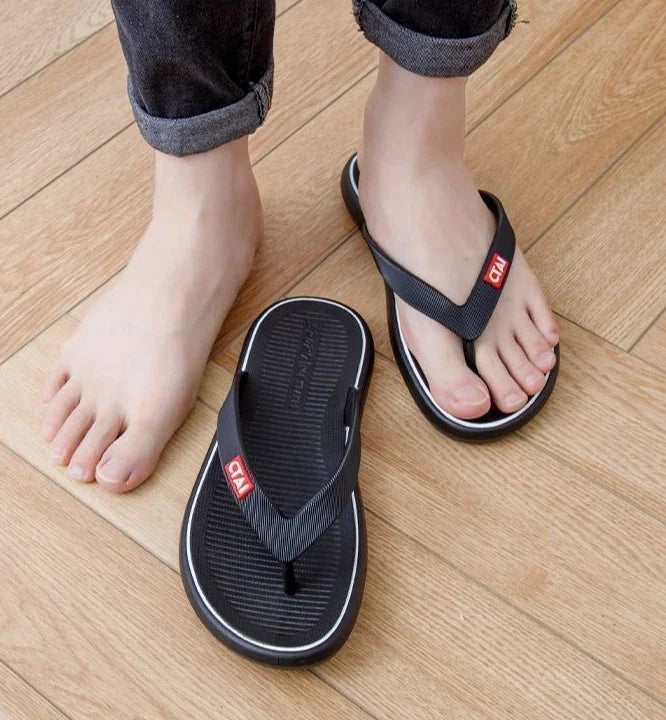 Red Flat Sandals Man Shiatsu Cheap Liquidation Summer Sale Slippers for Men Designer Luxury 2025 Fashion Mascullino Trend Shoes - Shopfly.co.uk
