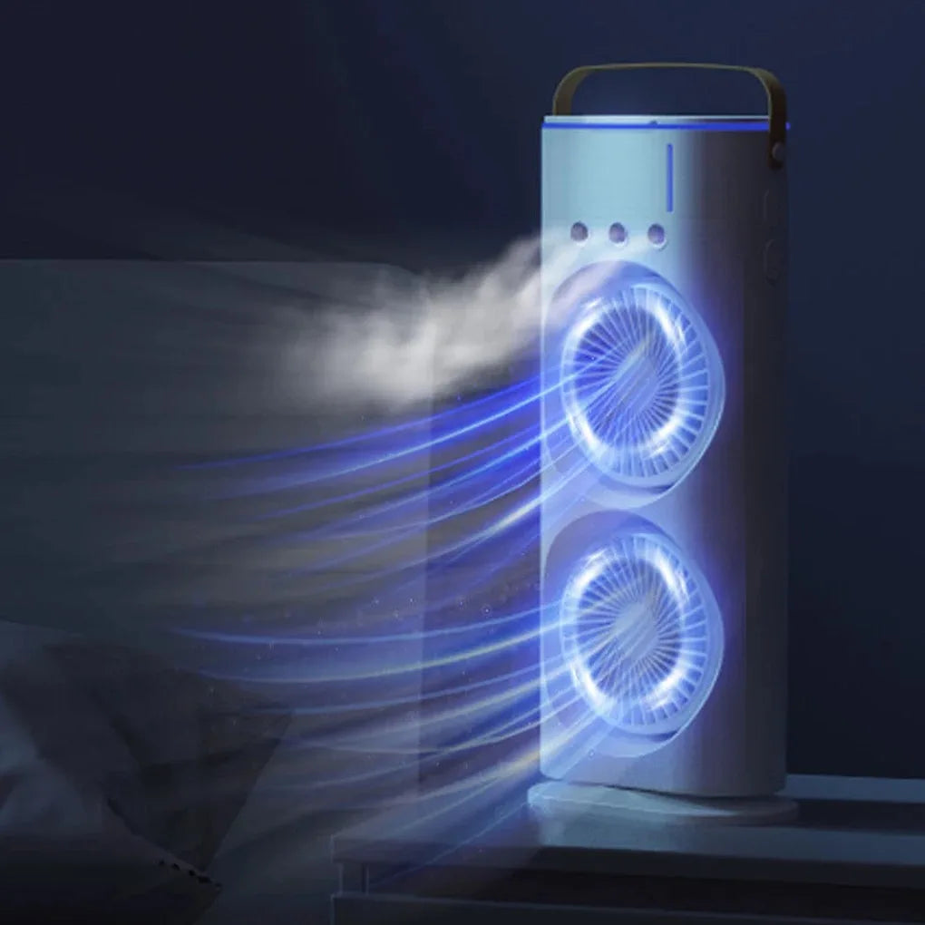 3-in-1 fan air conditioner, household small LED air cooler, portable night light, air conditioning humidifier, fan, gift