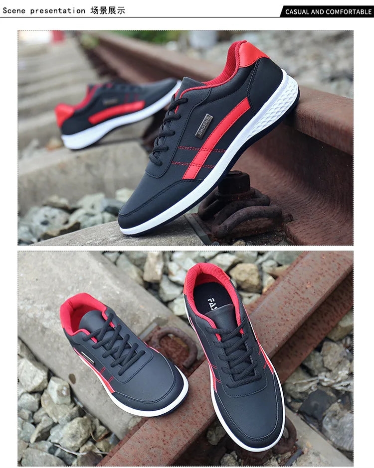 New Leather Men's Shoes, Sports Shoes, Fashion, Brisk Walking, Luxury Shoes, Breathable, Anti Slip, Casual Vulcanized Shoes38-46 - Shopfly.co.uk