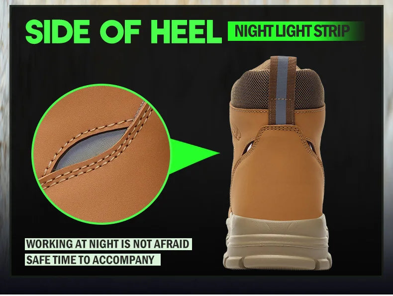 Waterproof Safety Boots Men Indestructible Steel Toe Work Boots Anti-smash Stab-resistant Safety Shoes Biker Botas Para Hombre - Shopfly.co.uk