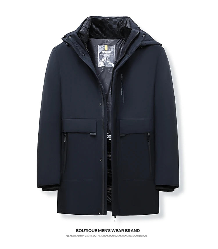 Business Men Thick Winter Big Hood Collar Warm Parka Waterproof Windproof NEW -40 Degrees Top Quality White Duck Down Jacket Men - Shopfly.co.uk