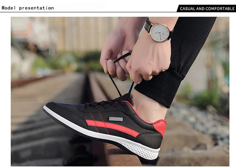 New Leather Men's Shoes, Sports Shoes, Fashion, Brisk Walking, Luxury Shoes, Breathable, Anti Slip, Casual Vulcanized Shoes38-46 - Shopfly.co.uk