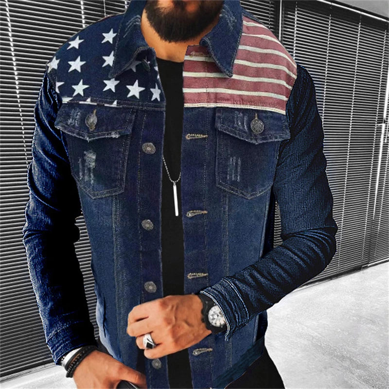 Men's Denim jacket 2022 Autumn Casual Pure Cotton Slim Fit Stylish Motorcycle Jean Jacket Streetwear Men Coats