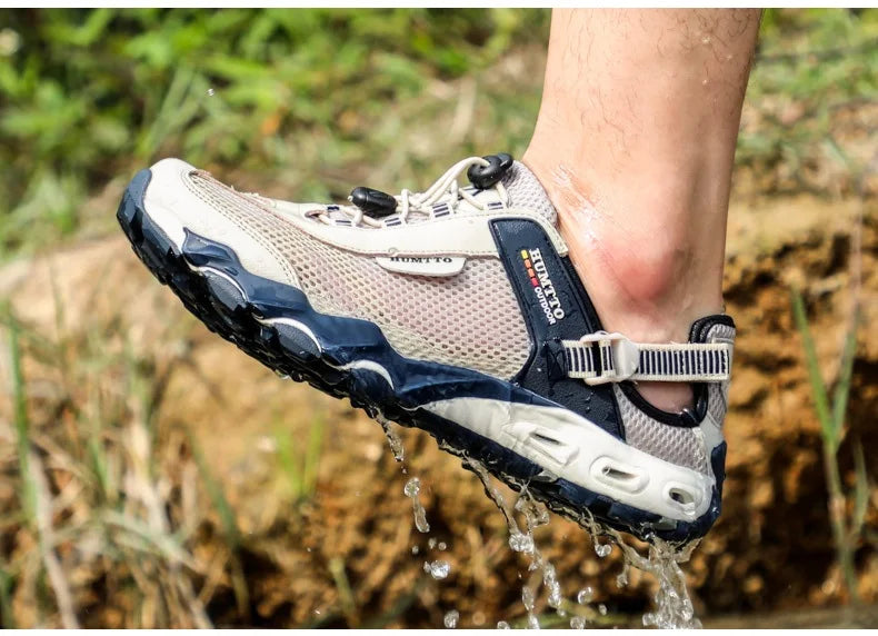 HUMTTO Summer Wading Hiking Shoes for Men Outdoor Man Sneakers Breathable Quick Drying Sports Trekking Beach Barefoot Mens Shoes - Shopfly.co.uk