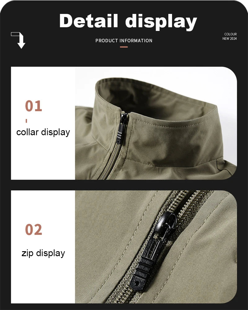 2024 New Fashion Men's Vest Windproof Solid Sleeveless Jacket Motorcycle Ourdoor Waterproof Biker Vest for Men Clothing - Shopfly.co.uk