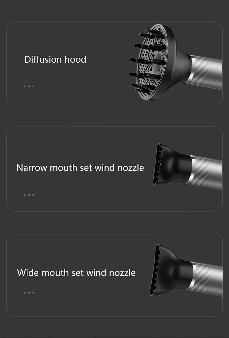 Low noise cold and hot negative ion hair dryer Intelligent temperature adjustable quick drying leafless hair dryer - Shopfly.co.uk