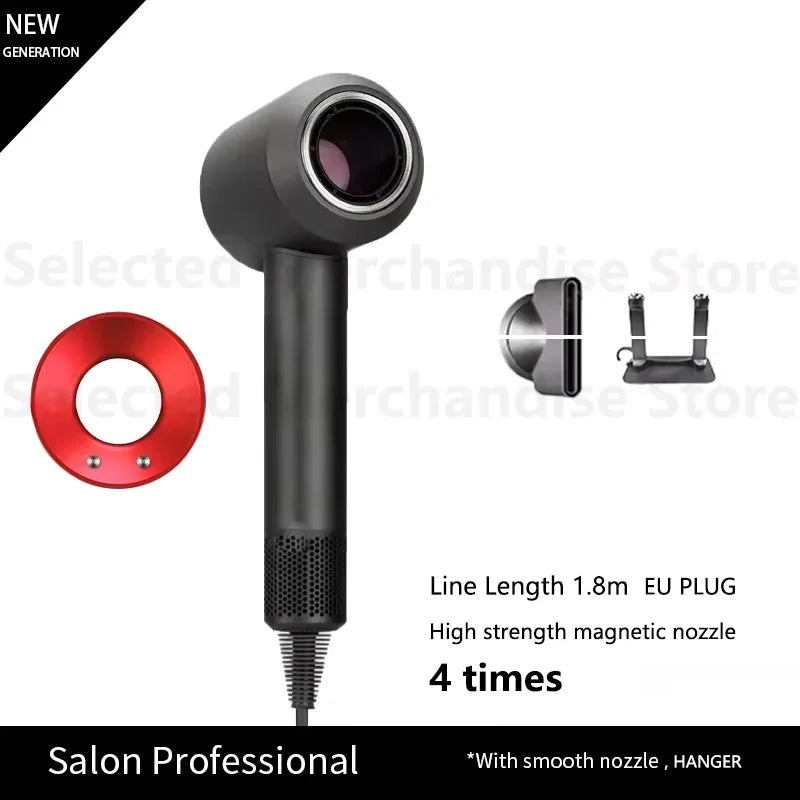 2025 New Professional Leafless Constant Temperature Negative Ion Attachment 5 Powerful Home Travel Portable Electric Hair Dryer - Shopfly.co.uk