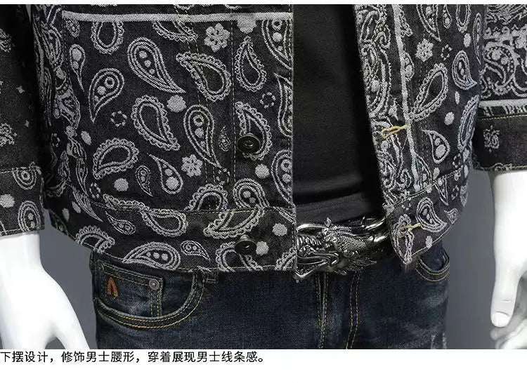 Male Jean Coats Button Pocket Men's Denim Jacket Autumn Cowboy Oversize Branded Outwear Clothing New Denim Coat