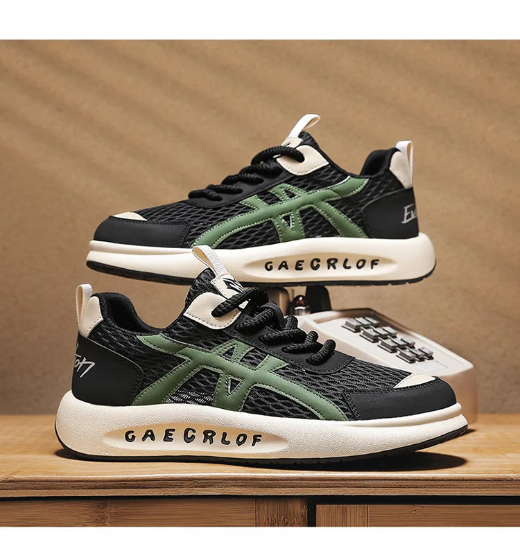 Size 39-44 Men's Shoes Breathable Mesh Casual Sports Shoes Versatile Thick Sole Height Increase Daddy Shoes - Shopfly.co.uk