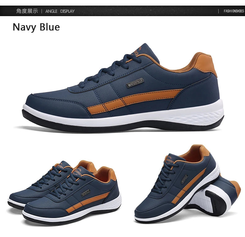 New Leather Men's Shoes, Sports Shoes, Fashion, Brisk Walking, Luxury Shoes, Breathable, Anti Slip, Casual Vulcanized Shoes38-46 - Shopfly.co.uk