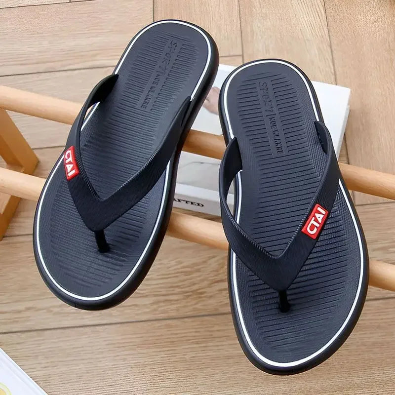Red Flat Sandals Man Shiatsu Cheap Liquidation Summer Sale Slippers for Men Designer Luxury 2025 Fashion Mascullino Trend Shoes - Shopfly.co.uk