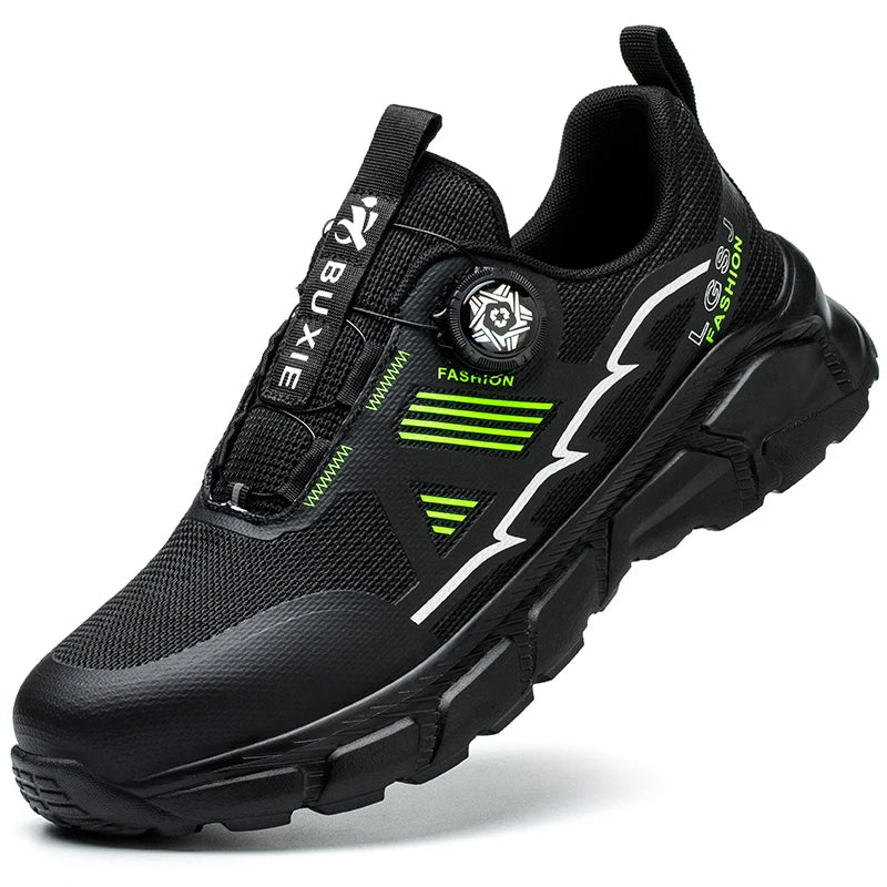 Rotating Button Men Shoes Security Sneakers Steel Toe Shoes Puncture-Proof work Shoes Anti-smash Sport Safety Shoes Protective - Shopfly.co.uk