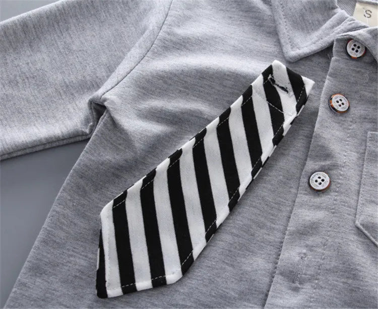 Lawadka Baby Boy Clothes Sets Long Sleeve Tie T-Shirt +Pants 2Pcs Outfits Cotton Sport Suit For Boy Clothes Spring Autumn 6M-3Y - Shopfly.co.uk