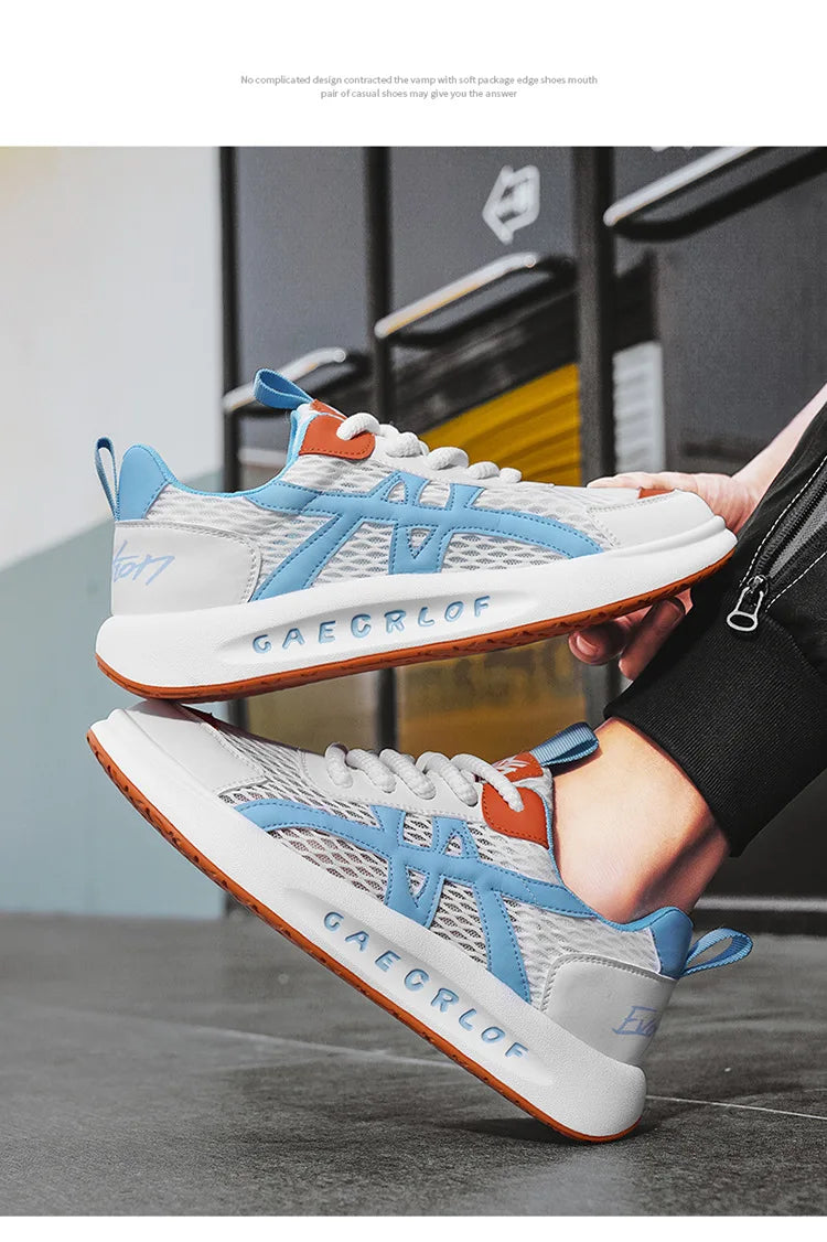 Size 39-44 Men's Shoes Breathable Mesh Casual Sports Shoes Versatile Thick Sole Height Increase Daddy Shoes - Shopfly.co.uk