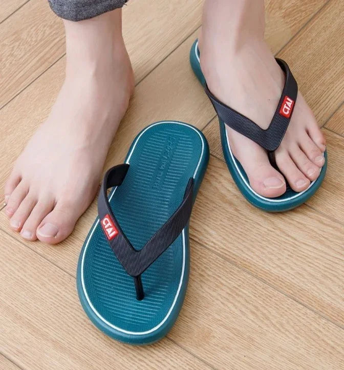 Red Flat Sandals Man Shiatsu Cheap Liquidation Summer Sale Slippers for Men Designer Luxury 2025 Fashion Mascullino Trend Shoes - Shopfly.co.uk