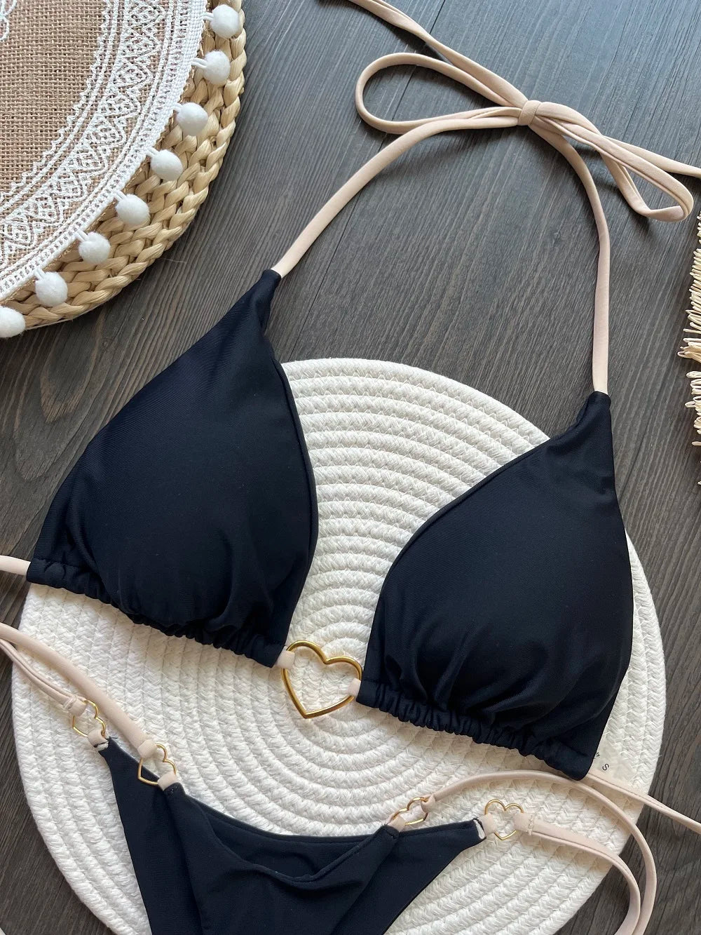 RUOTONSEPT Sexy Halter Solid color Bikini Set Women's Swimsuit Two-piece Triangle Thong Swimwear Bathing Suit Brazilian Biquinis - Shopfly.co.uk