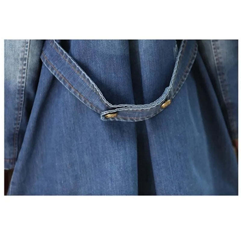 Casual Women's Jean Jacket Spring Autumn Fashion Mid Length