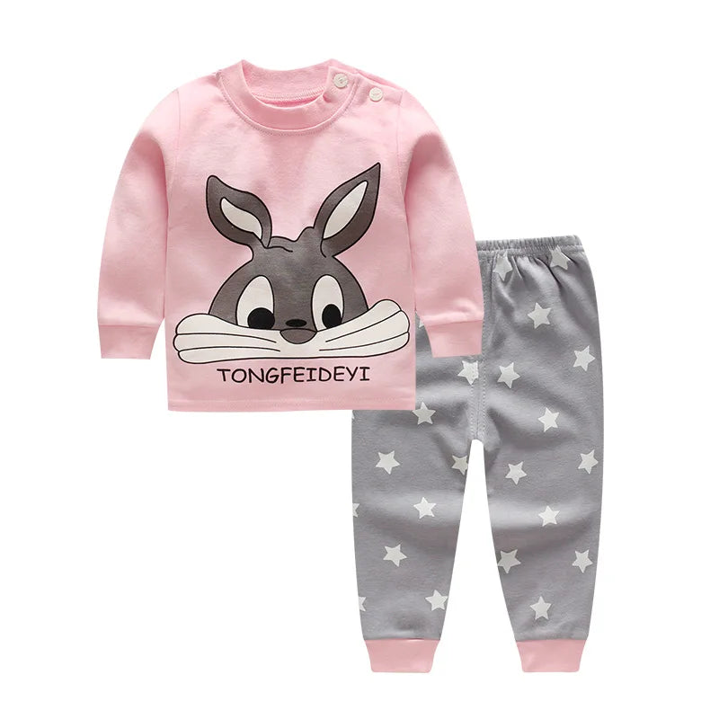 Disney Cartoon Baby Underwear Suit Autumn Clothes Winnie Pooh Printed Children Long Sleeved 2pc/set Pajamas Cotton Kids Outfits - Shopfly.co.uk