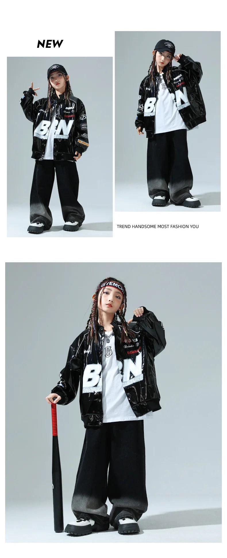 Boys Hip Hop Pullover Street Dance Cargo Pants Girls High Collar Sweatshirt Outfits Kids Jazz Sport Clothes Set Child Streetwear - Shopfly.co.uk