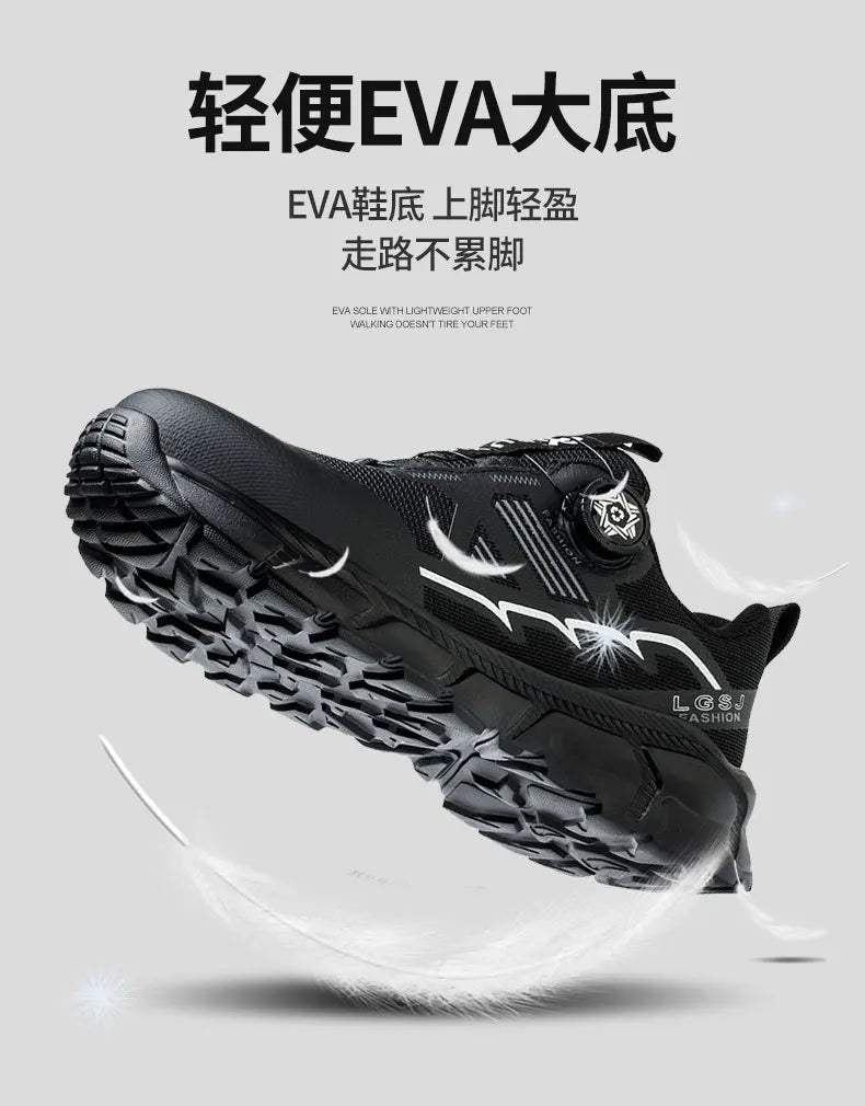 Rotating Button Men Shoes Security Sneakers Steel Toe Shoes Puncture-Proof work Shoes Anti-smash Sport Safety Shoes Protective - Shopfly.co.uk