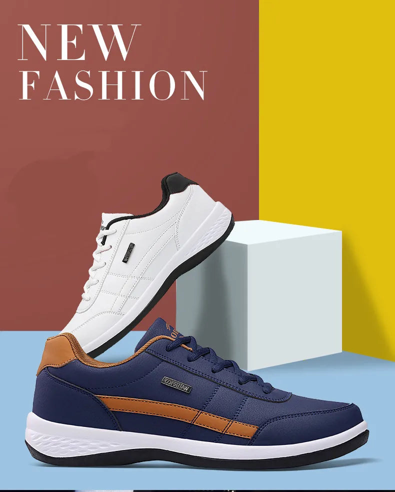New Leather Men's Shoes, Sports Shoes, Fashion, Brisk Walking, Luxury Shoes, Breathable, Anti Slip, Casual Vulcanized Shoes38-46 - Shopfly.co.uk