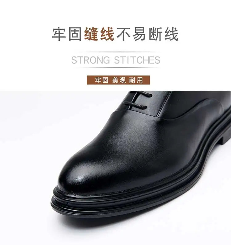 Business Formal Leather Shoes Men's Casual with Suit Low Top Solid Wedding Shoes Color Fashion Oxford Shoes Pointed Office Shoes - Shopfly.co.uk