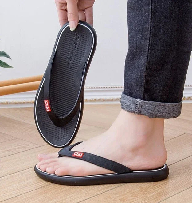 Red Flat Sandals Man Shiatsu Cheap Liquidation Summer Sale Slippers for Men Designer Luxury 2025 Fashion Mascullino Trend Shoes - Shopfly.co.uk