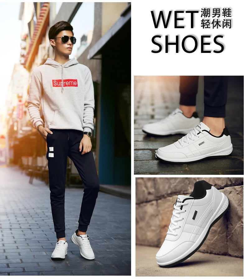 New Leather Men's Shoes, Sports Shoes, Fashion, Brisk Walking, Luxury Shoes, Breathable, Anti Slip, Casual Vulcanized Shoes38-46 - Shopfly.co.uk