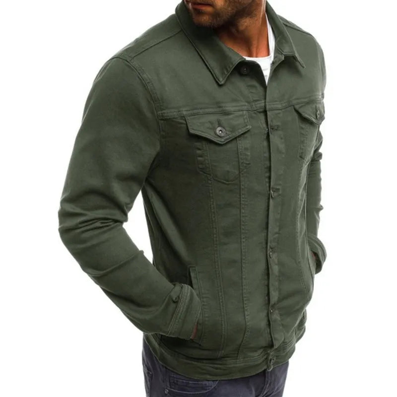 Mens Denim Jacket Solid Fashion Male Jeans Jackets Slim Fit Casual Streetwear Vintage Men Jean Outwear Clothing M-4Xl