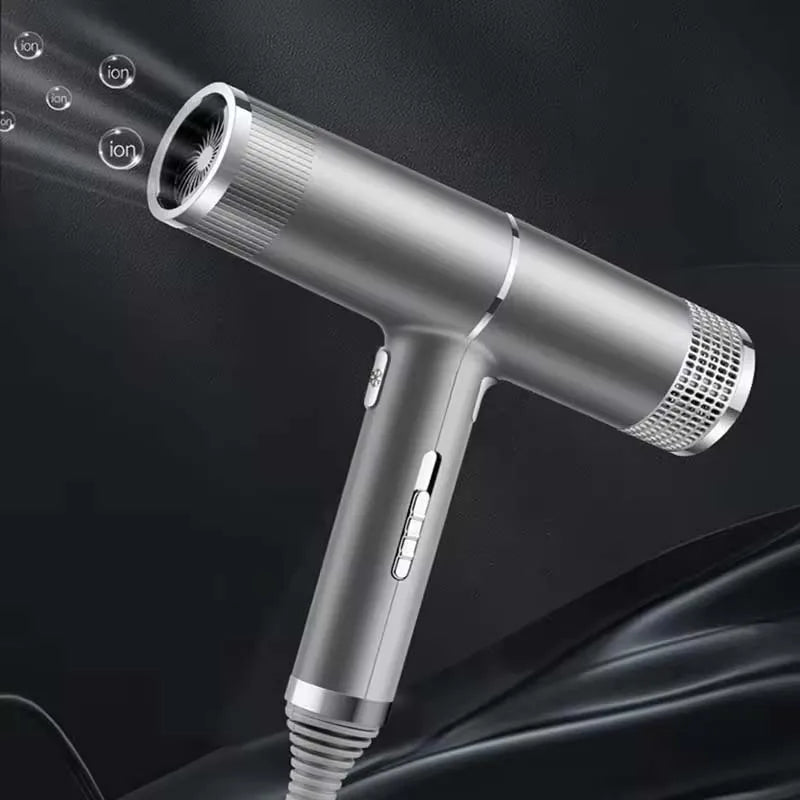 Low noise cold and hot negative ion hair dryer Intelligent temperature adjustable quick drying leafless hair dryer - Shopfly.co.uk