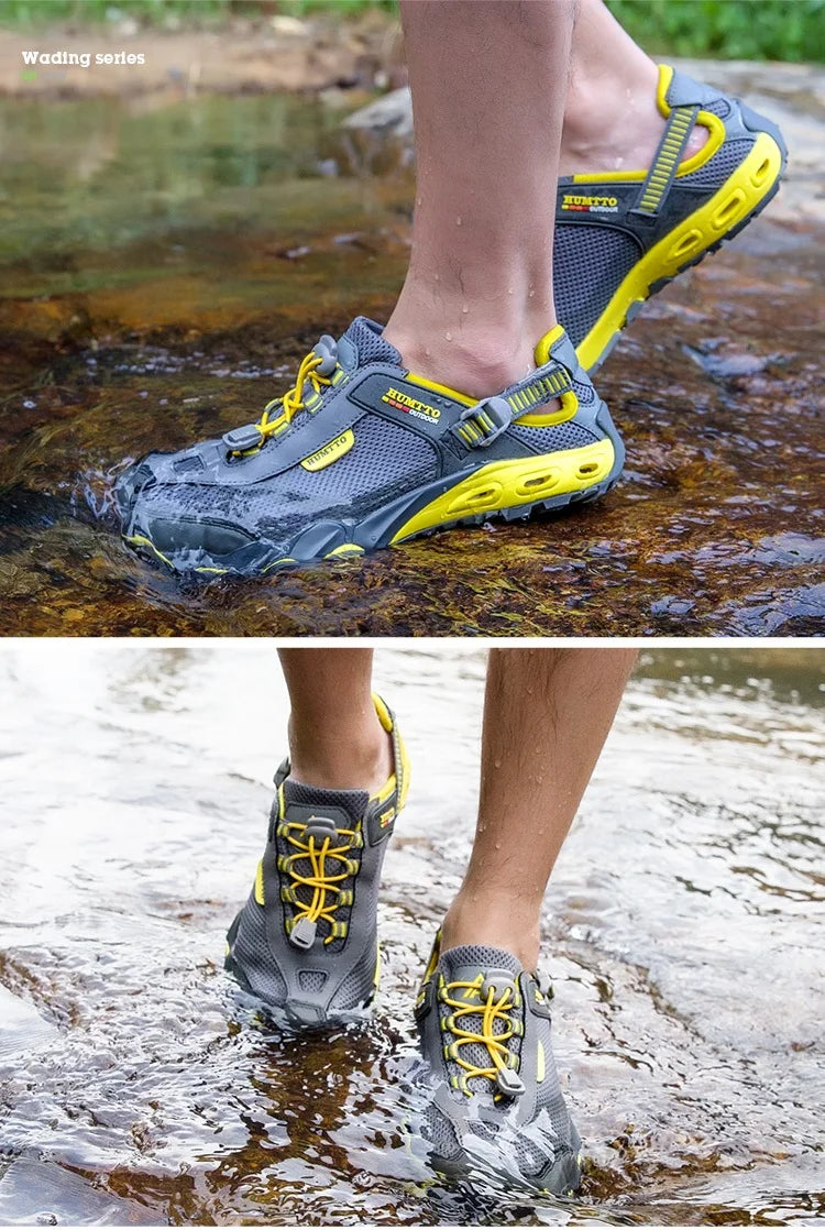 HUMTTO Summer Wading Hiking Shoes for Men Outdoor Man Sneakers Breathable Quick Drying Sports Trekking Beach Barefoot Mens Shoes - Shopfly.co.uk
